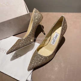 Jimmy Choo Fashion Pointed High Heels Gold For Women 