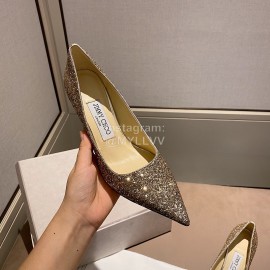 Jimmy Choo Fashion Pointed High Heels Gold For Women 