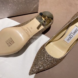 Jimmy Choo Fashion Pointed High Heels Gold For Women 