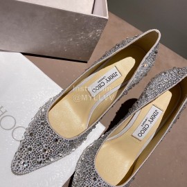 Jimmy Choo Fashion Diamond Leather Pointed High Heels For Women 