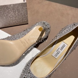 Jimmy Choo Fashion Diamond Leather Pointed High Heels For Women 