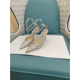 Jimmy Choo Crysta Blingbling Diamond Sheepskin High Heels For Women 