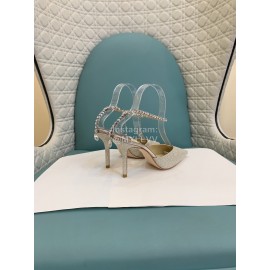 Jimmy Choo Crysta Blingbling Diamond Sheepskin High Heels For Women 