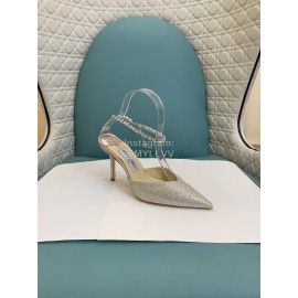 Jimmy Choo Crysta Blingbling Diamond Sheepskin High Heels For Women 