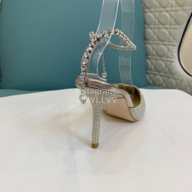 Jimmy Choo Crysta Blingbling Diamond Sheepskin High Heels For Women 
