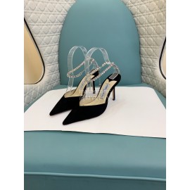 Jimmy Choo Crysta Blingbling Diamond Sheepskin High Heels For Women Black