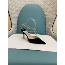 Jimmy Choo Crysta Blingbling Diamond Sheepskin High Heels For Women Black