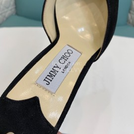 Jimmy Choo Crysta Blingbling Diamond Sheepskin High Heels For Women Black