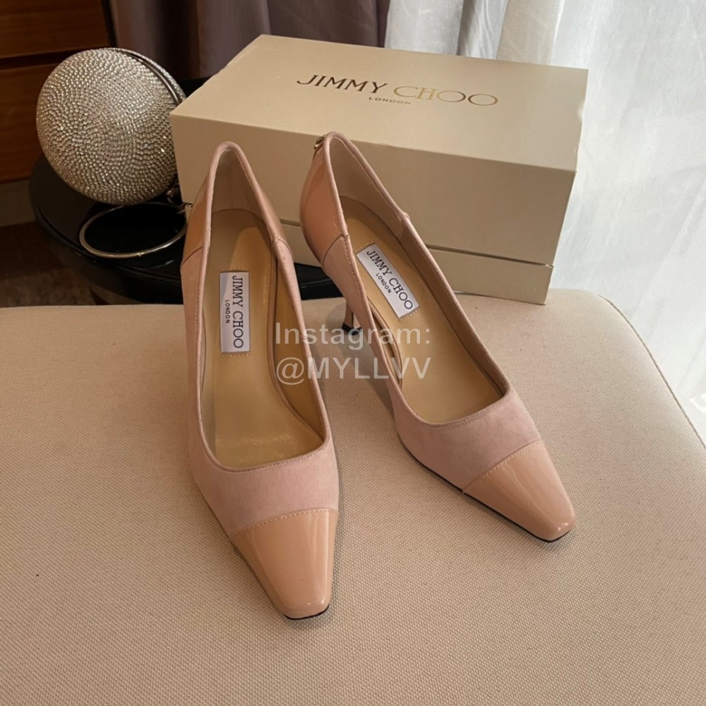 Jimmy Choo Billy Vintage Suede Patent Leather High Heels For Women 