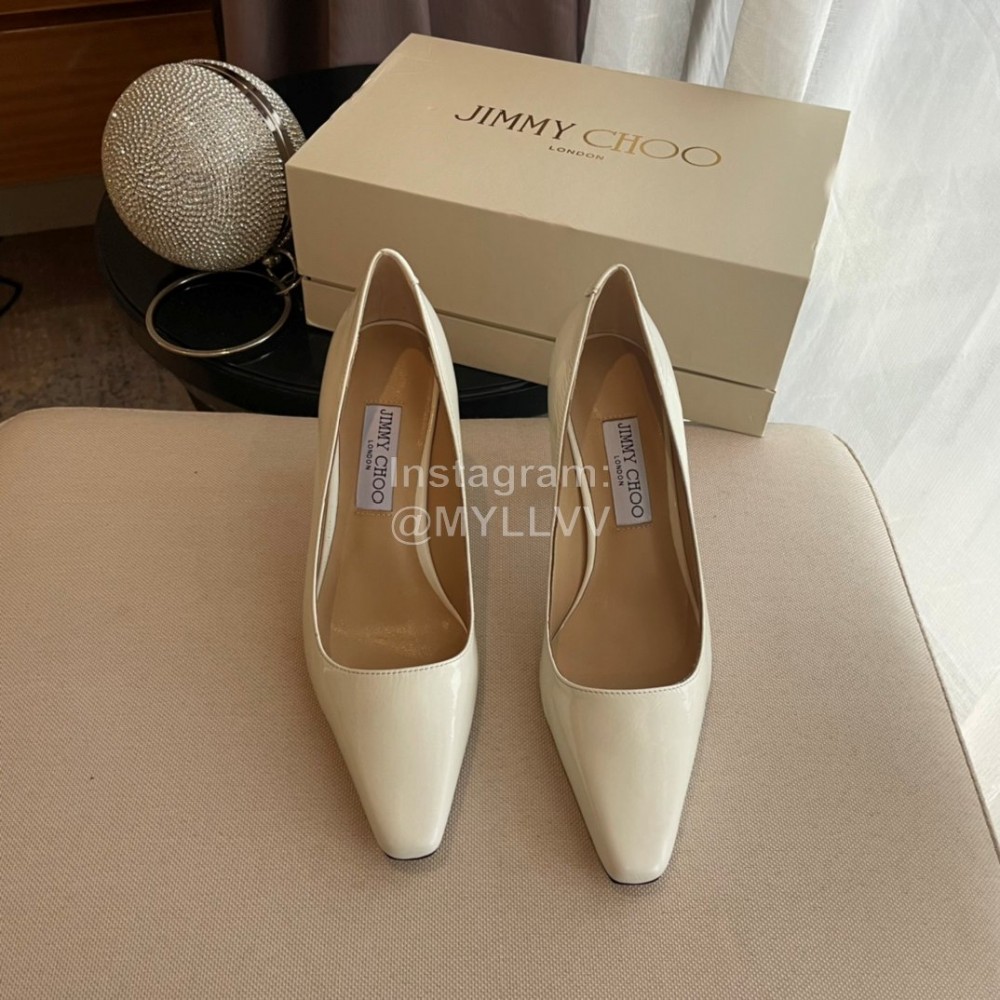 Jimmy Choo Billy Vintage Patent Leather High Heels For Women Beige