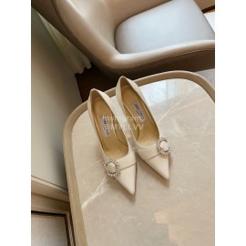 Jimmy Choo Sheepskin Diamond Buckle High Heels For Women 