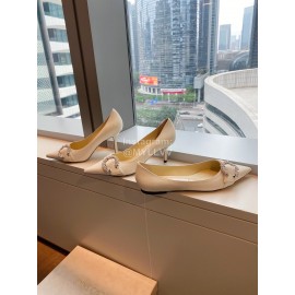 Jimmy Choo Sheepskin Diamond Buckle High Heels For Women 