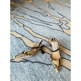 Jimmy Choo New Cowhide Pointed High Heeled Sandals For Women Beige