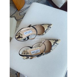 Jimmy Choo New Cowhide Pointed High Heeled Sandals For Women Beige