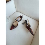 Jimmy Choo New Cowhide Pointed High Heeled Sandals For Women Wine Red