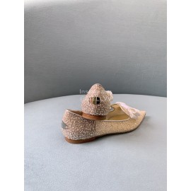 Jimmy Choo New Blingbling Bow Mesh Flat Heels For Women 