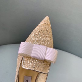 Jimmy Choo New Blingbling Bow Mesh Flat Heels For Women 