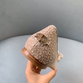 Jimmy Choo New Blingbling Bow Mesh Flat Heels For Women 