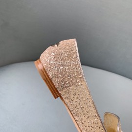 Jimmy Choo New Blingbling Bow Mesh Flat Heels For Women 