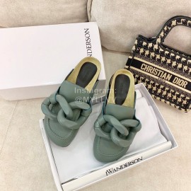 Jw Anderson Autumn Winter Calf Scandals For Women Green