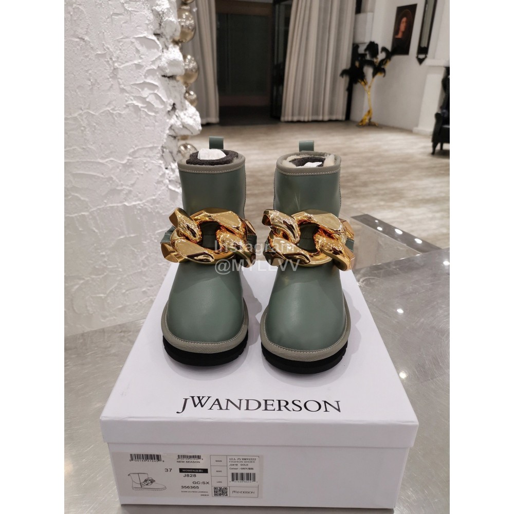 Jw Anderson Winter Warm Wool Boots For Women Gray