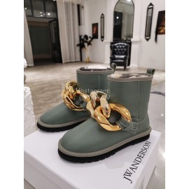 Jw Anderson Winter Warm Wool Boots For Women Gray