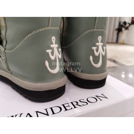 Jw Anderson Winter Warm Wool Boots For Women Gray