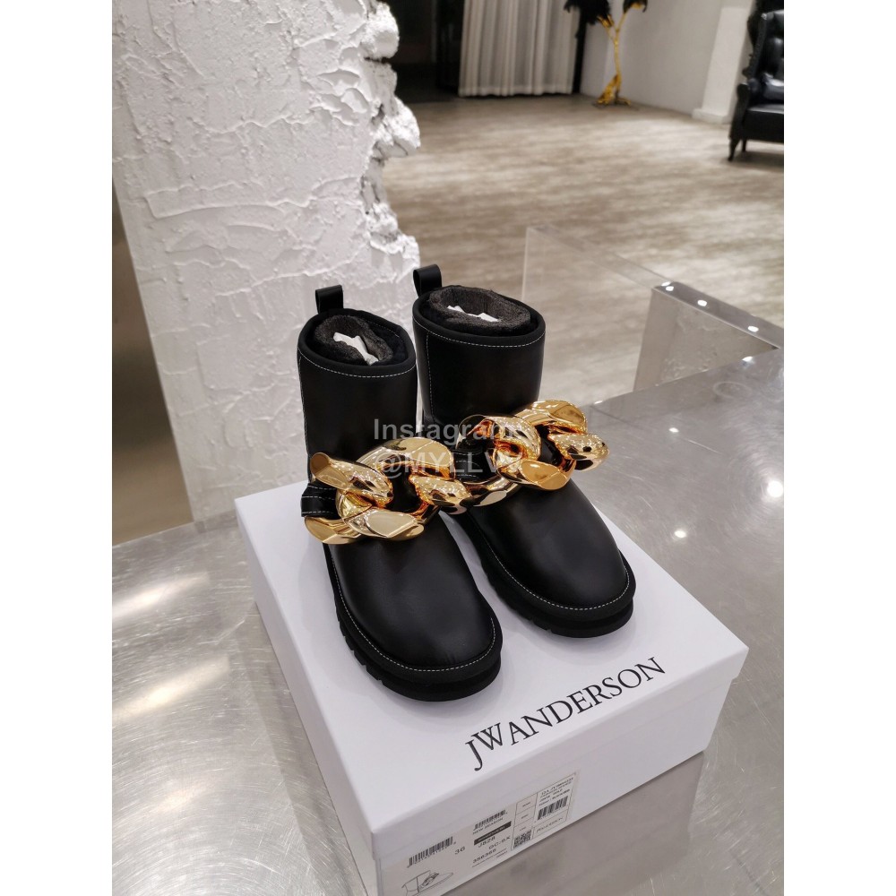 Jw Anderson Winter Warm Wool Boots For Women Coffee