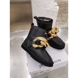 Jw Anderson Winter Warm Wool Boots For Women Coffee