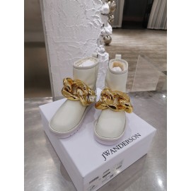Jw Anderson Winter Warm Wool Boots For Women White