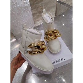 Jw Anderson Winter Warm Wool Boots For Women White