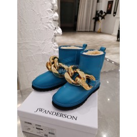 Jw Anderson Winter Warm Wool Boots For Women Blue