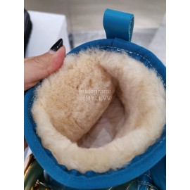 Jw Anderson Winter Warm Wool Boots For Women Blue