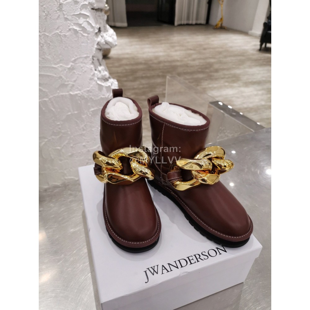 Jw Anderson Winter Warm Wool Boots For Women Brown