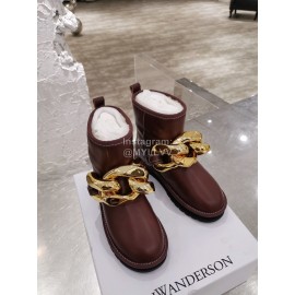 Jw Anderson Winter Warm Wool Boots For Women Brown