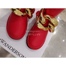 Jw Anderson Winter Warm Wool Boots For Women Red
