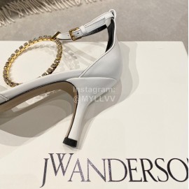 Jw Anderson Fashion Calf Diamond High Heel Scandals For Women White