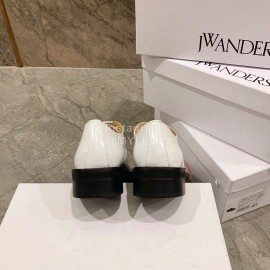 Jw Anderson Autumn Calf Square Head Retro Shoes For Women White