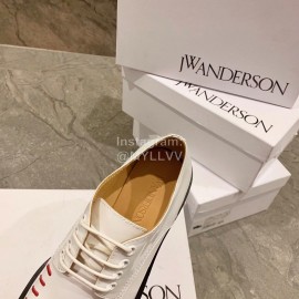 Jw Anderson Autumn Calf Square Head Retro Shoes For Women White