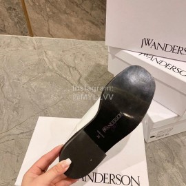 Jw Anderson Autumn Calf Square Head Retro Shoes For Women White