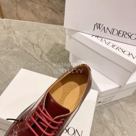 Jw Anderson Autumn Calf Square Head Retro Shoes For Women Brown