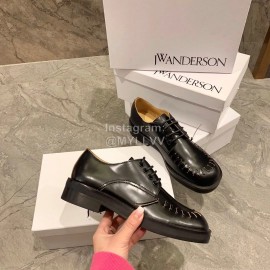 Jw Anderson Autumn Calf Square Head Retro Shoes For Women 