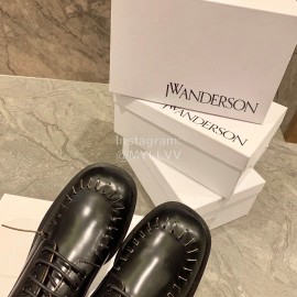 Jw Anderson Autumn Calf Square Head Retro Shoes For Women 