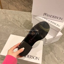 Jw Anderson Autumn Calf Square Head Retro Shoes For Women 