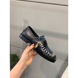 Jw Anderson Autumn Retro Calf Square Head Shoes For Women Blue