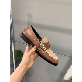 Jw Anderson Autumn Retro Calf Square Head Shoes For Women Brown