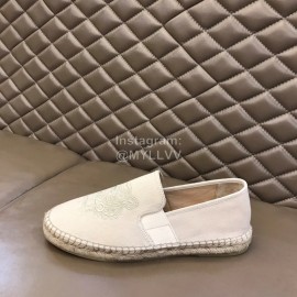 Kenzo Embroidered Canvas Loafers For Men Beige