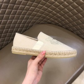 Kenzo Embroidered Canvas Loafers For Men Beige