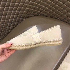 Kenzo Embroidered Canvas Loafers For Men Beige