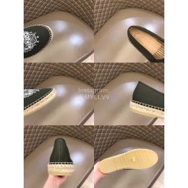 Kenzo Embroidered Canvas Loafers For Men Green